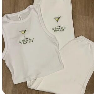 Bride in a tini bit sweatsuit set - white